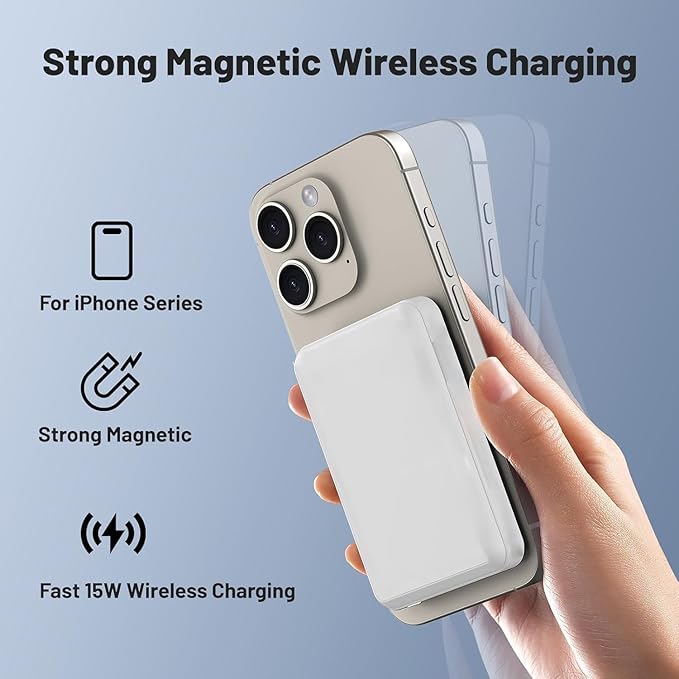 Ultra Slim Mag Safe, Magnetische Power Bank, 10000mAh