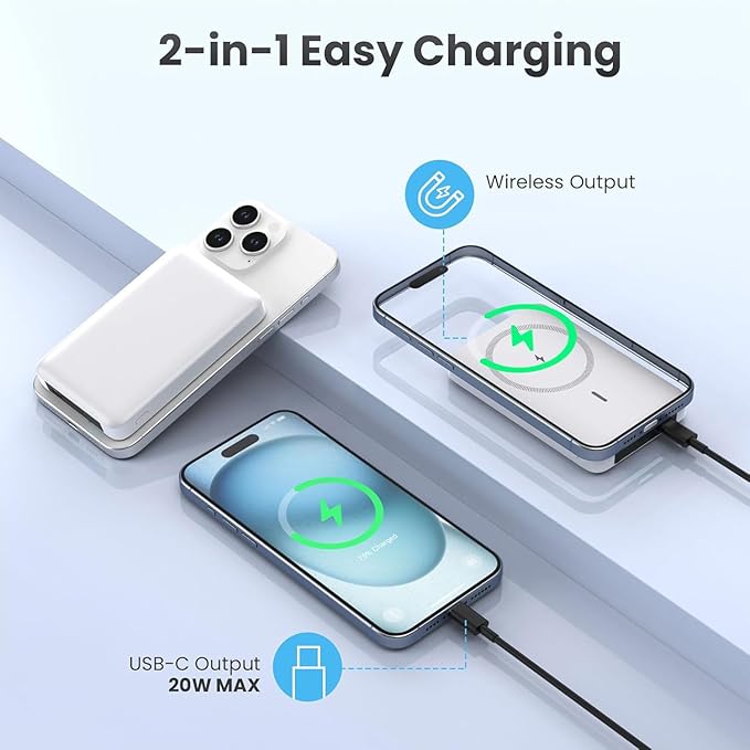 Ultra Slim Mag Safe, Magnetische Power Bank, 10000mAh