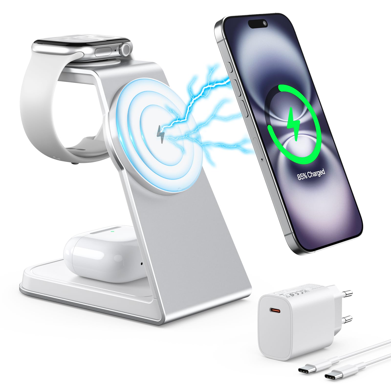 Mag-Safe Ladestation für iPhone, Apple Watch und AirPods