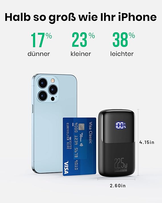 NIU Power Bank, 22.5W Fast Charging 10000mAh PowerBank, iPhone series 12-17
