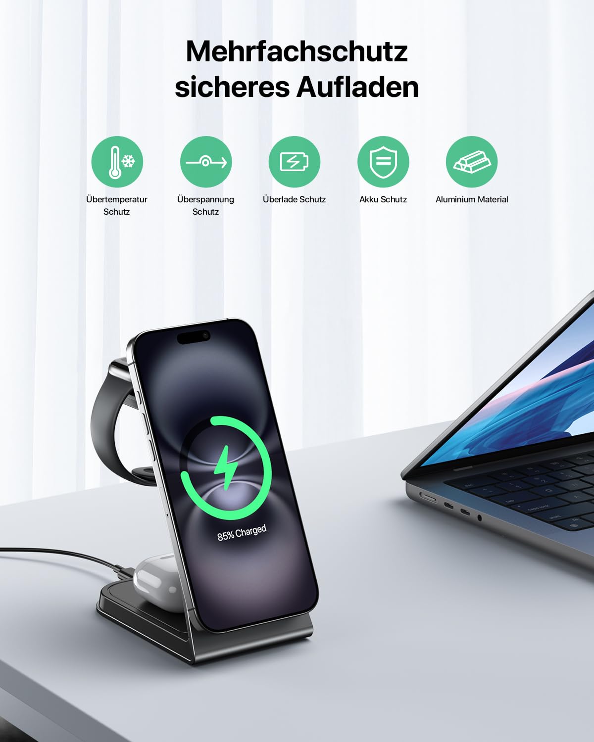 Mag-Safe Ladestation für iPhone, Apple Watch und AirPods
