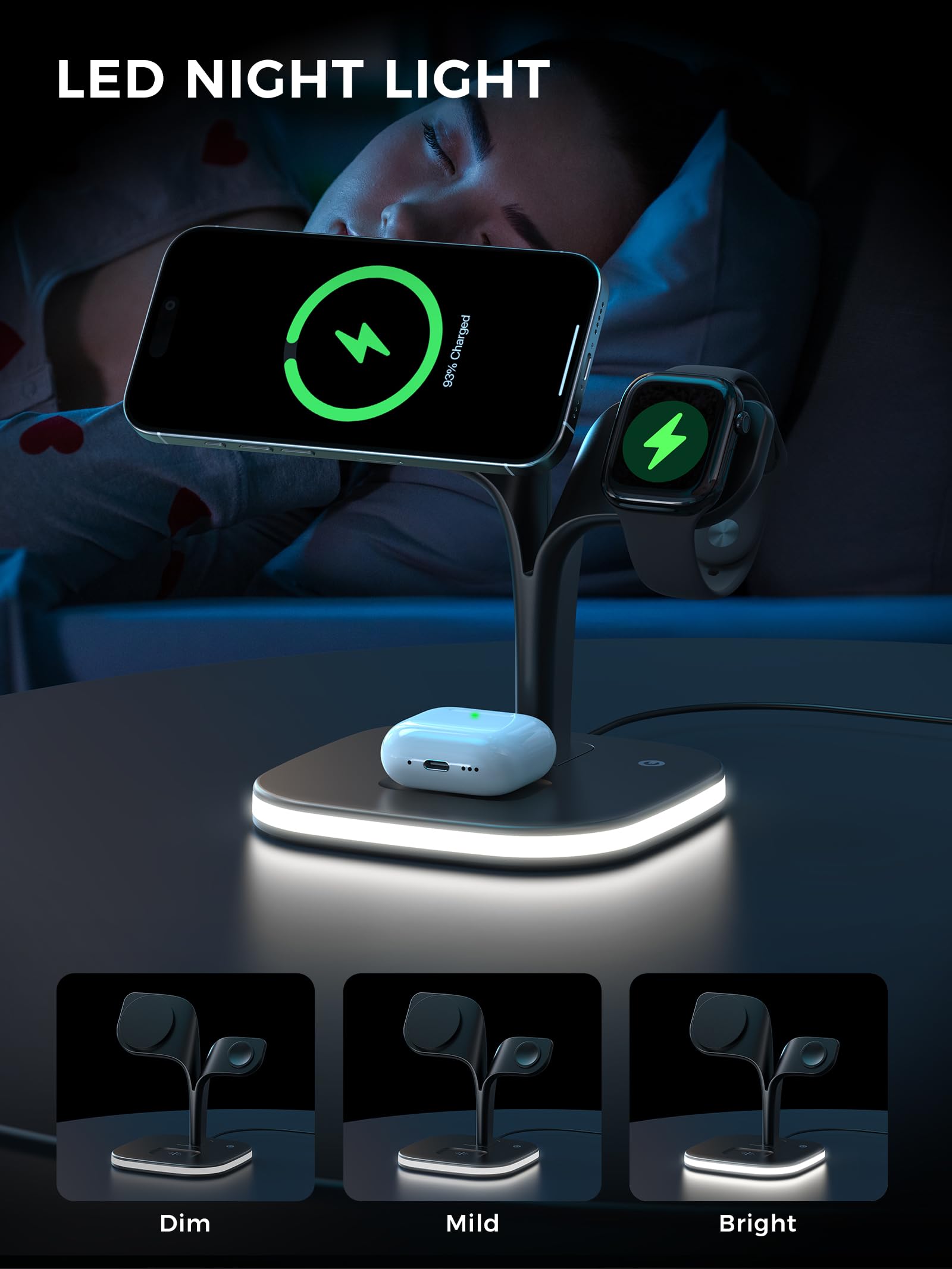 3 in 1 Magsafe Ladestation Pro für iPhone, Apple Watch & AirPods