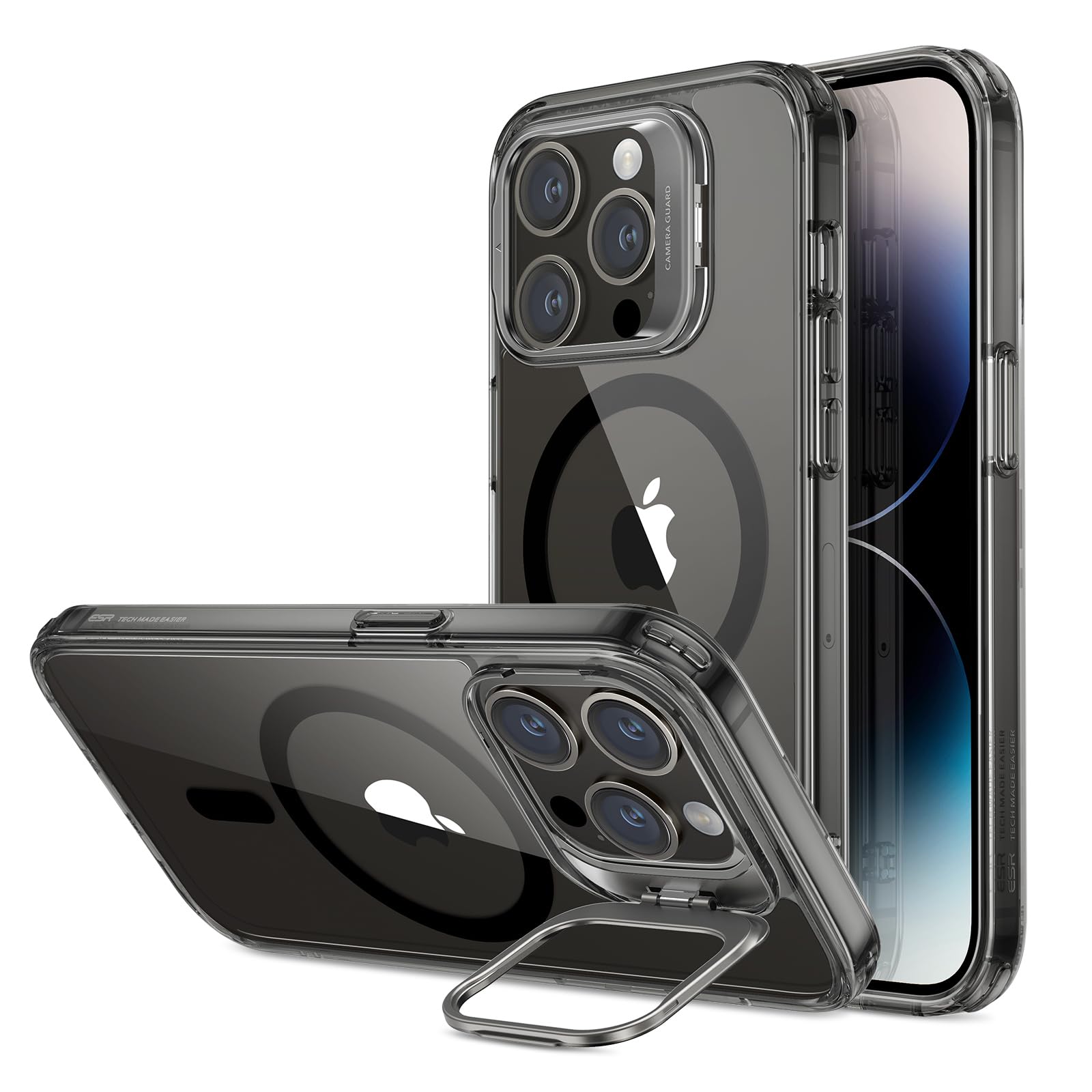 Schutzhülle mit ausklappbarem Ständer für iPhone 16 (Pro, Pro Max, Plus)
