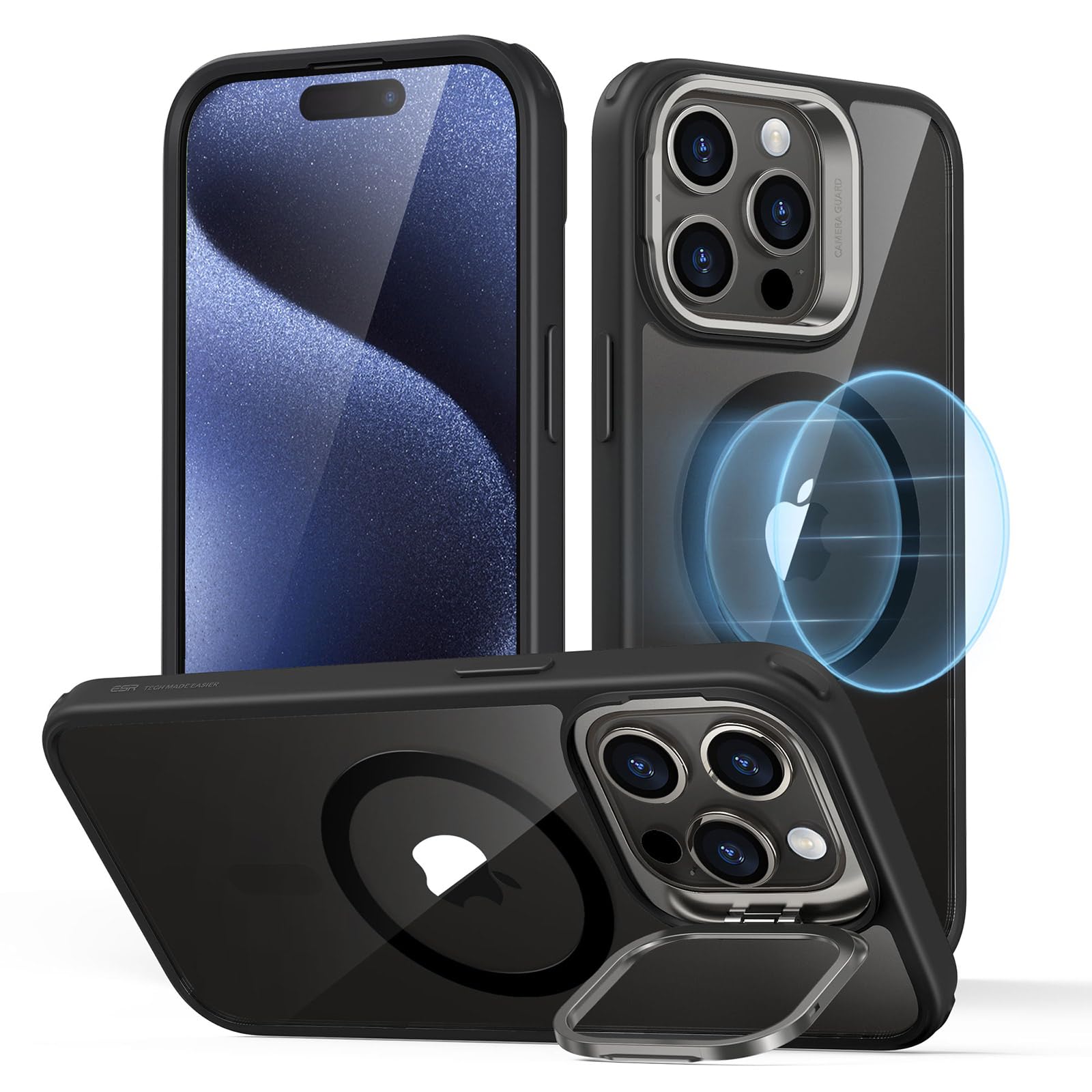 Schutzhülle mit ausklappbarem Ständer für iPhone 16 (Pro, Pro Max, Plus)