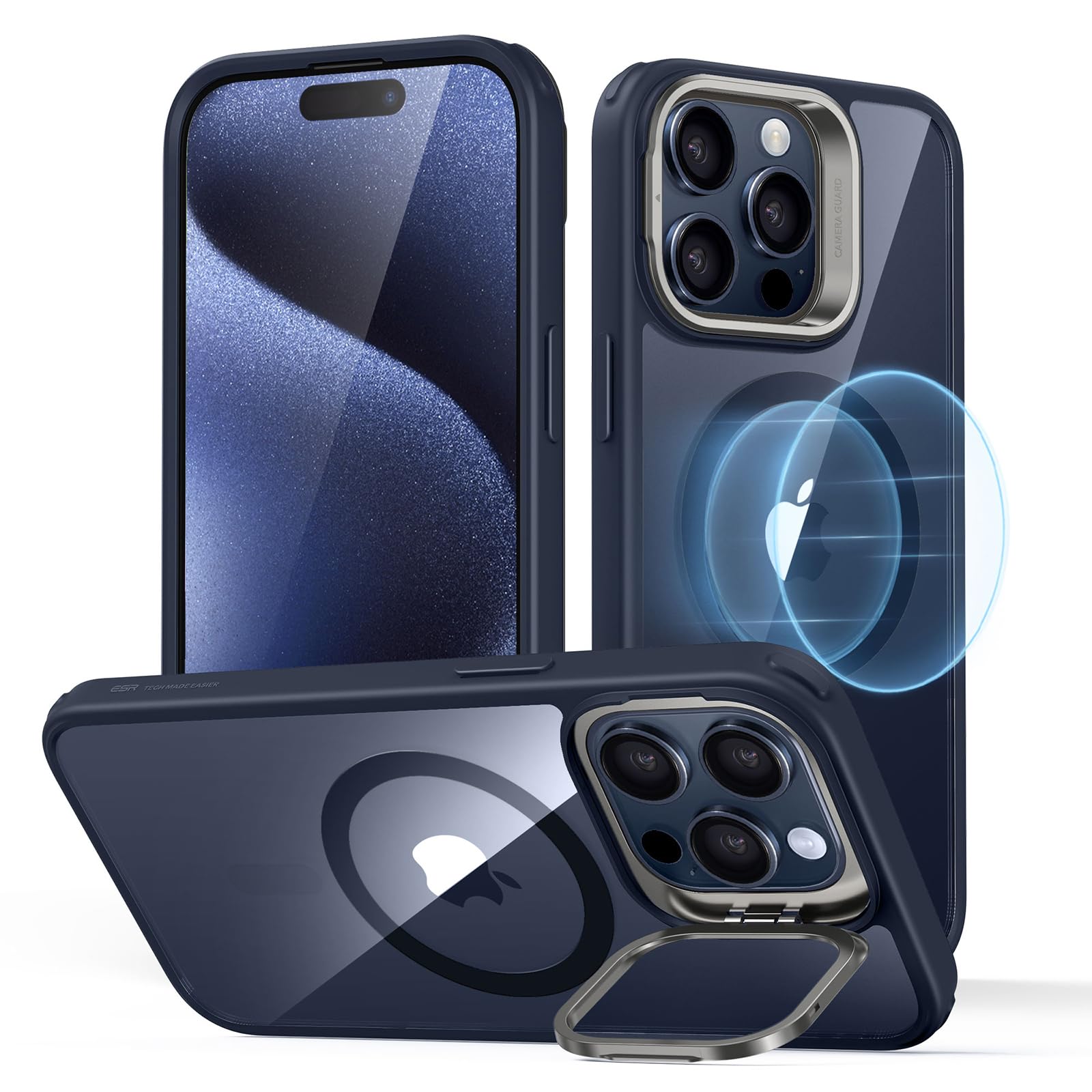 Schutzhülle mit ausklappbarem Ständer für iPhone 16 (Pro, Pro Max, Plus)