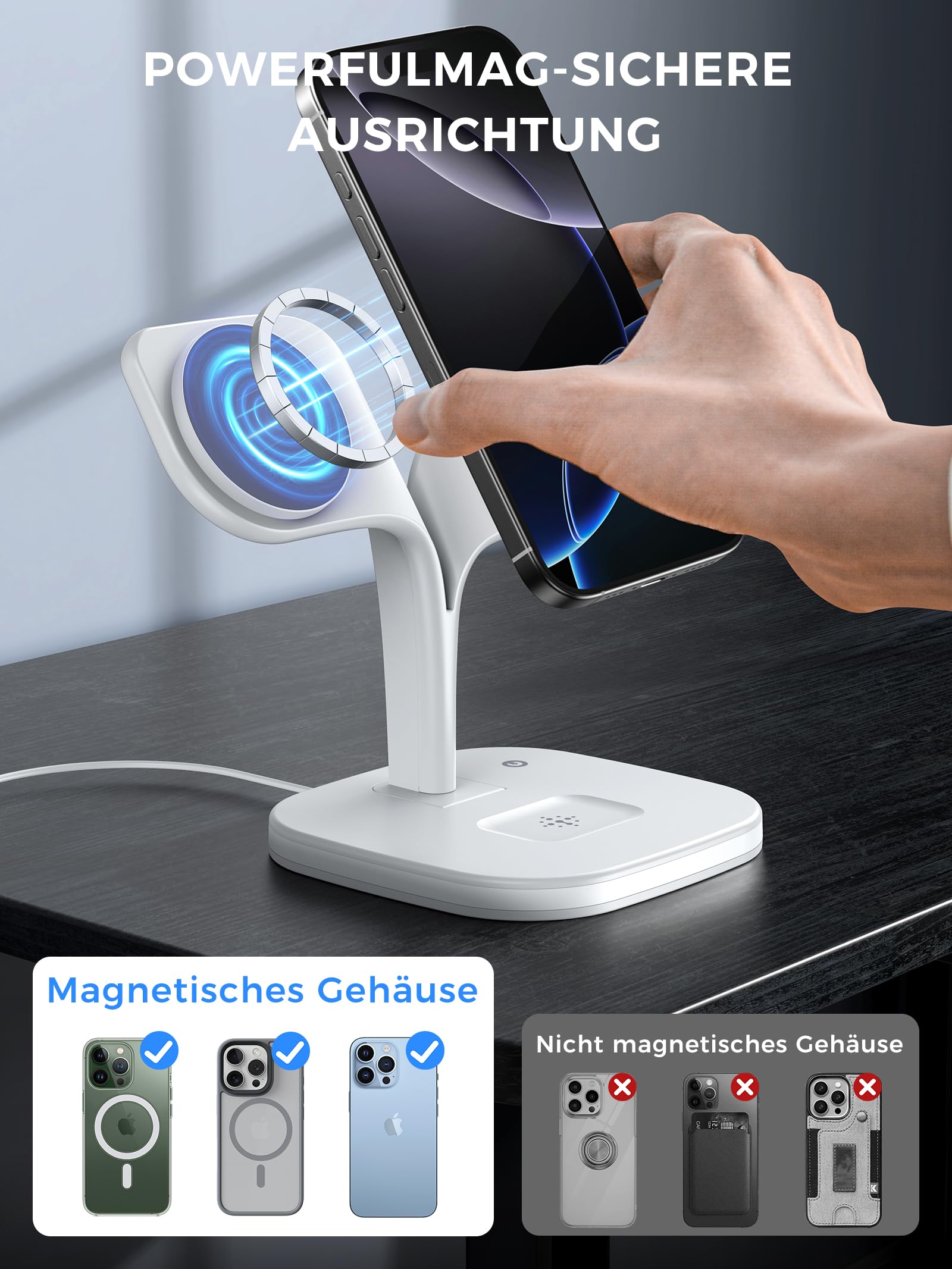 3 in 1 Magsafe Ladestation Pro für iPhone, Apple Watch & AirPods