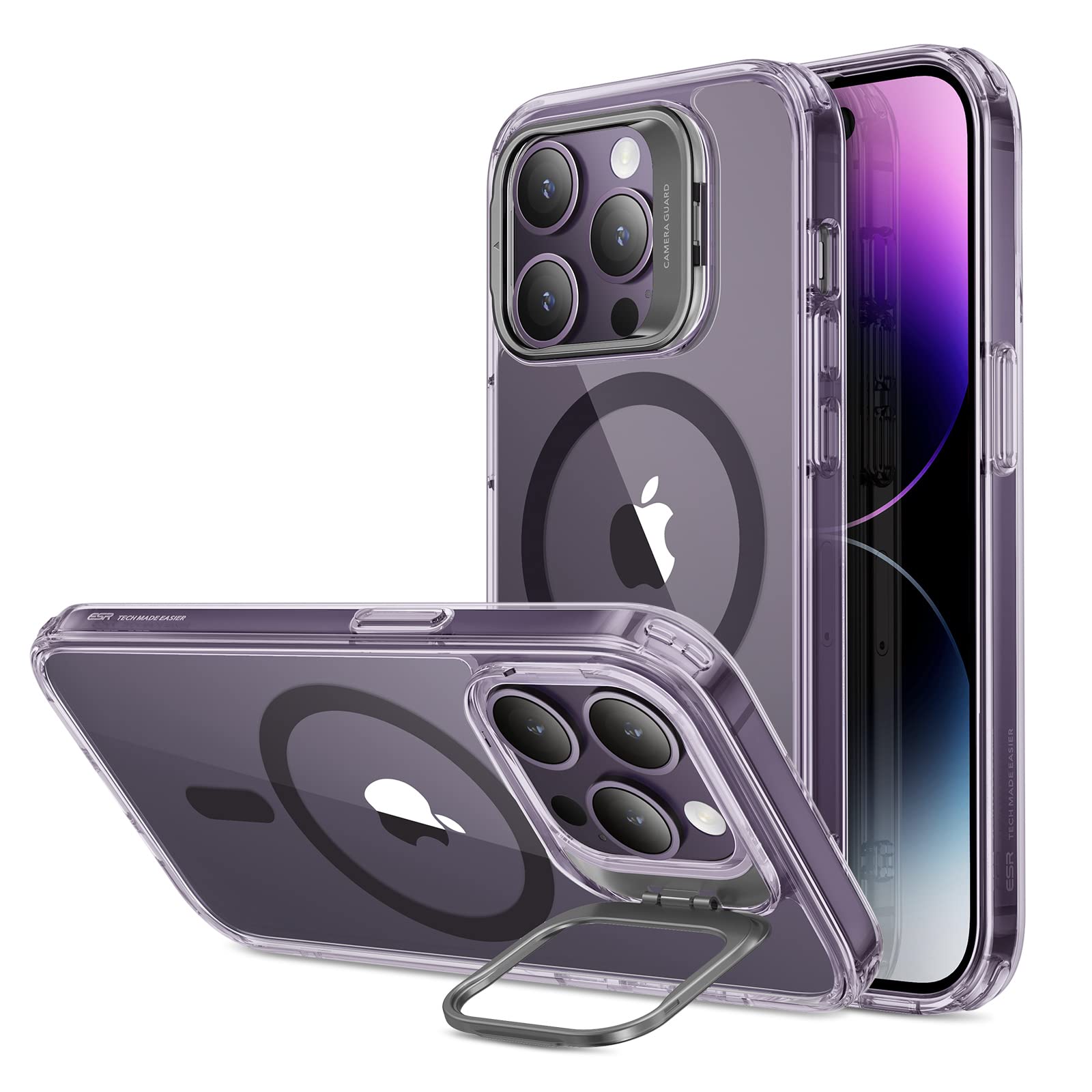 Schutzhülle mit ausklappbarem Ständer für iPhone 16 (Pro, Pro Max, Plus)