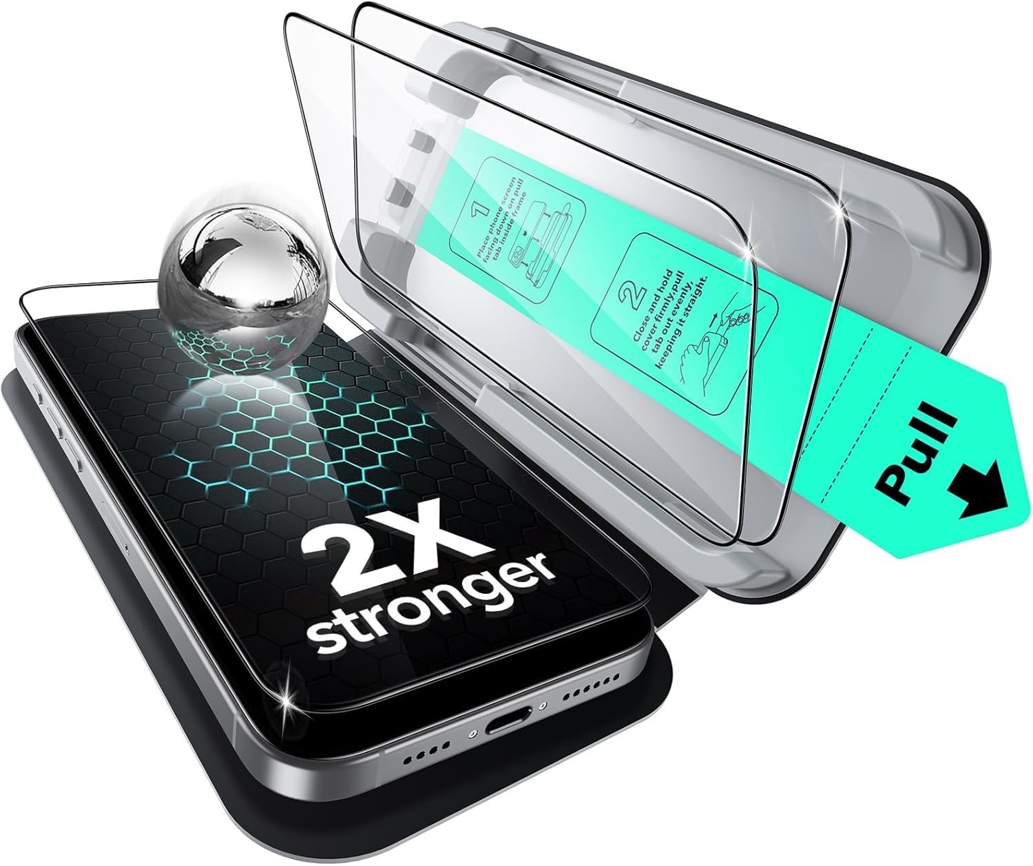ESR Displayschutz für iPhone serie 14-17; Panzerglas, Eco-Frame