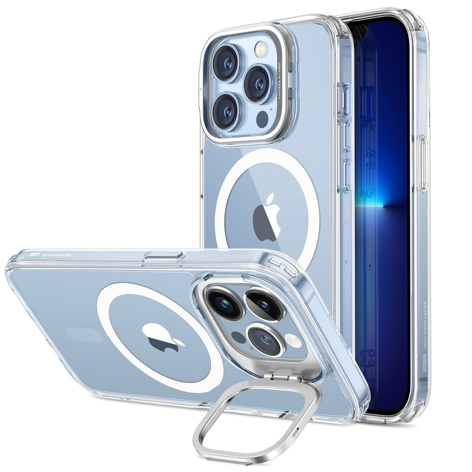 Schutzhülle mit ausklappbarem Ständer für iPhone 16 (Pro, Pro Max, Plus)