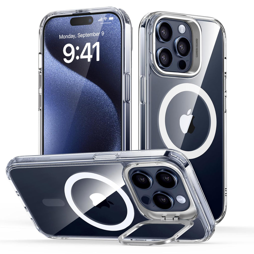 Schutzhülle mit ausklappbarem Ständer für iPhone 16 (Pro, Pro Max, Plus)