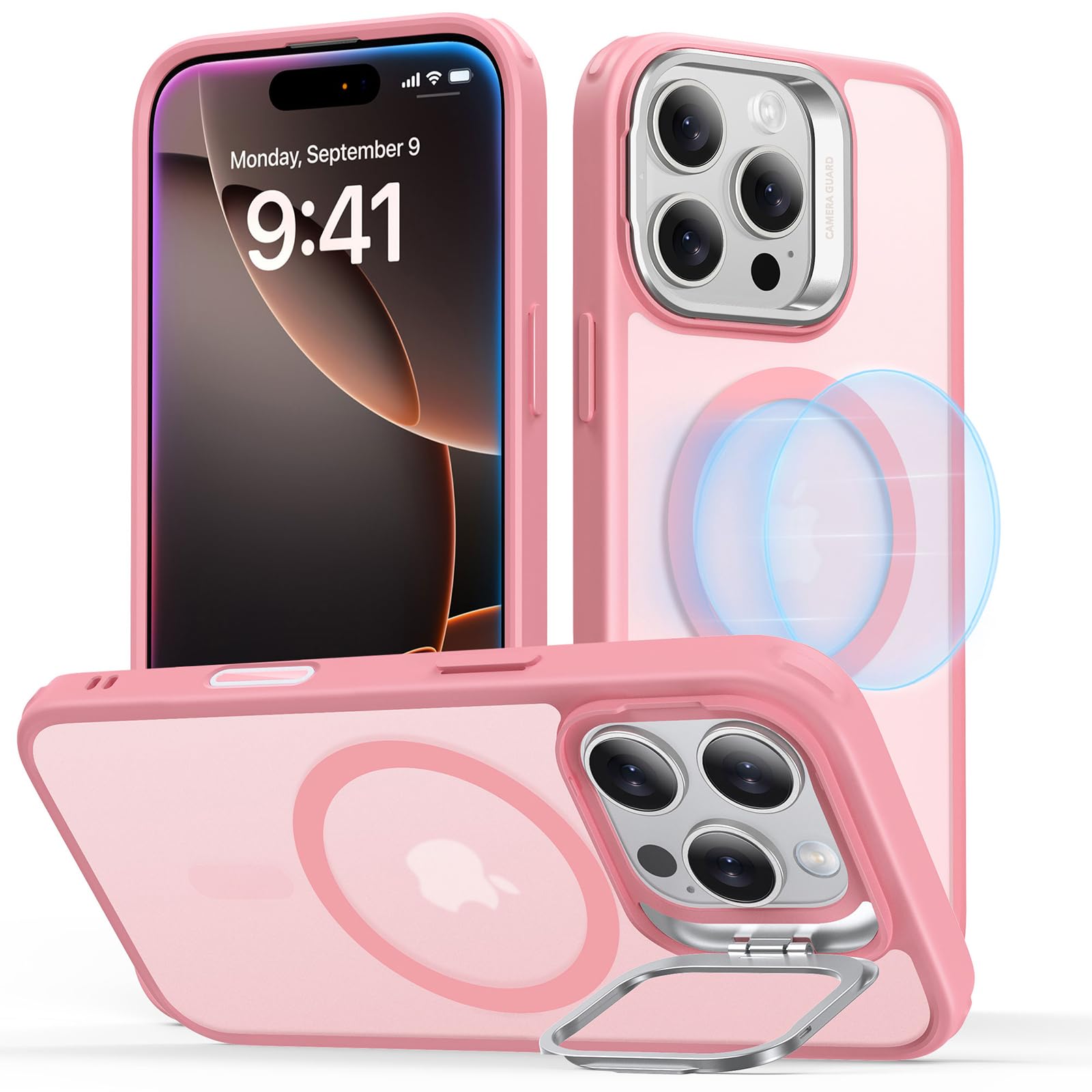 Schutzhülle mit ausklappbarem Ständer für iPhone 16 (Pro, Pro Max, Plus)