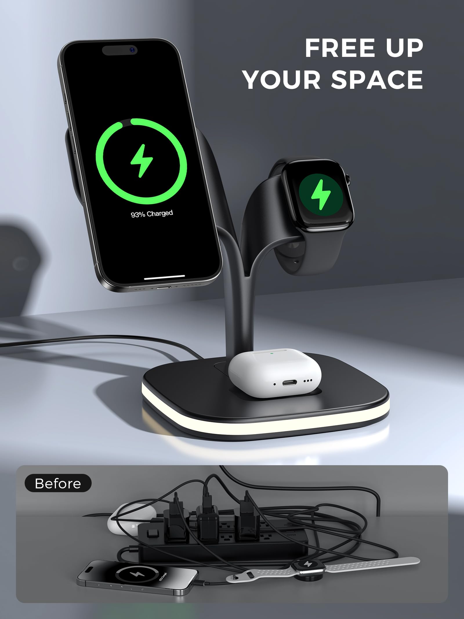 3 in 1 Magsafe Ladestation Pro für iPhone, Apple Watch & AirPods