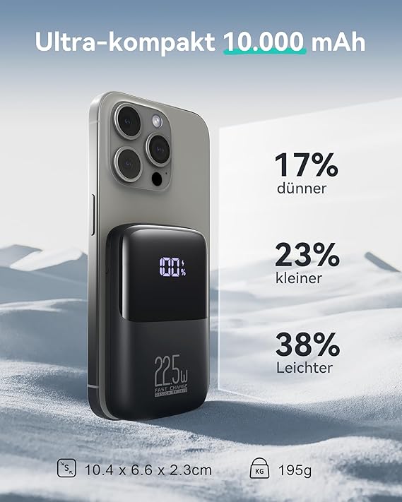 NIU Power Bank, 22.5W Fast Charging 10000mAh PowerBank, iPhone series 12-17