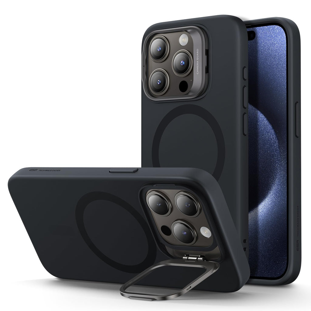 Schutzhülle mit ausklappbarem Ständer für iPhone 16 (Pro, Pro Max, Plus)