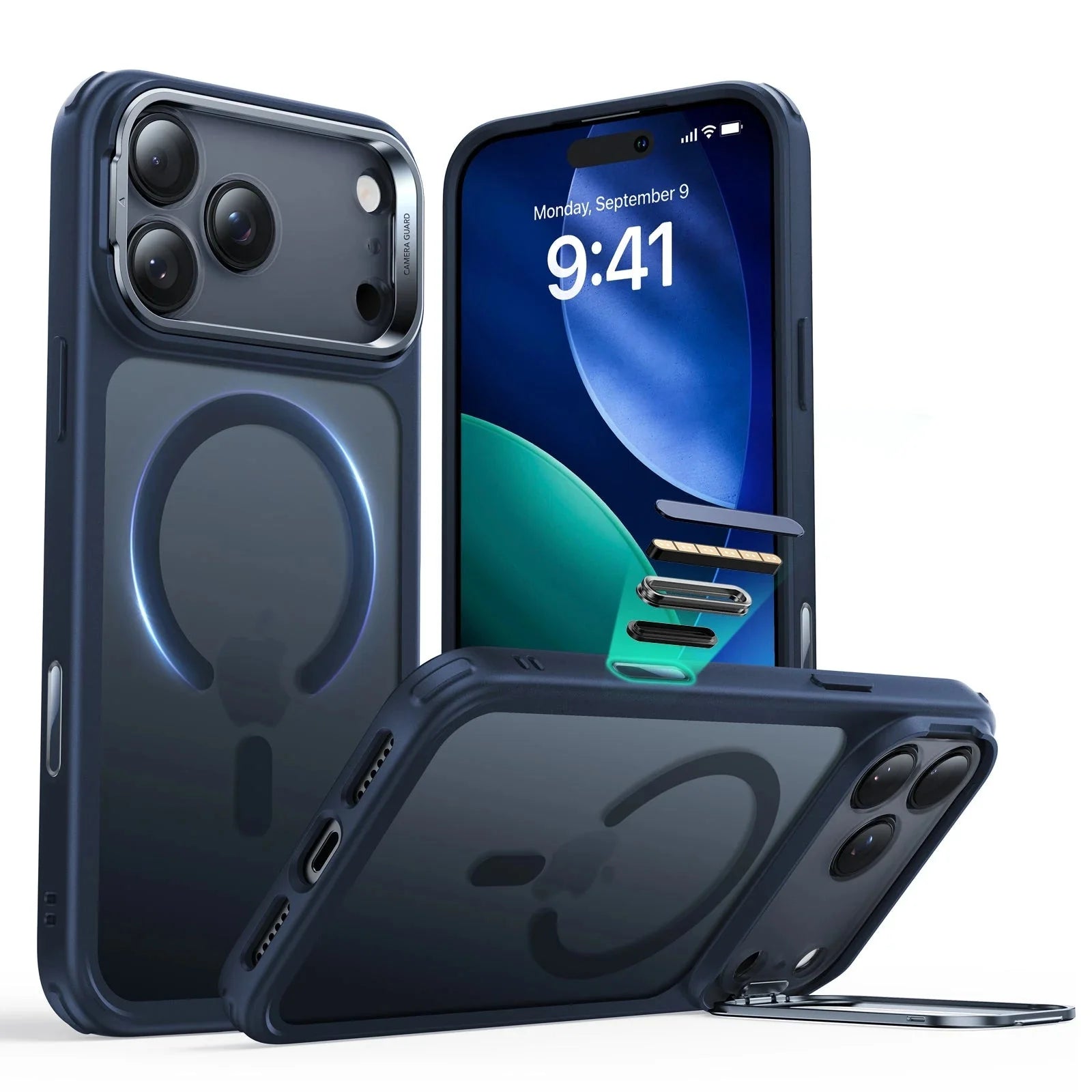 "ESR" iPhone 17 Pro Max Classic Hybrid Magnet-Hülle (Kamerasteuerung, Stash-Ständer) - Clear