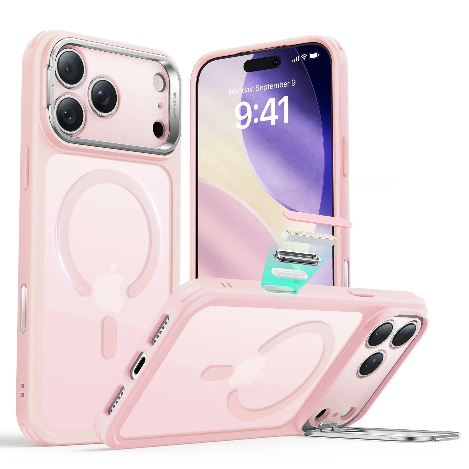 "ESR" iPhone 17 Pro Max Classic Hybrid Magnet-Hülle (Kamerasteuerung, Stash-Ständer) - Clear