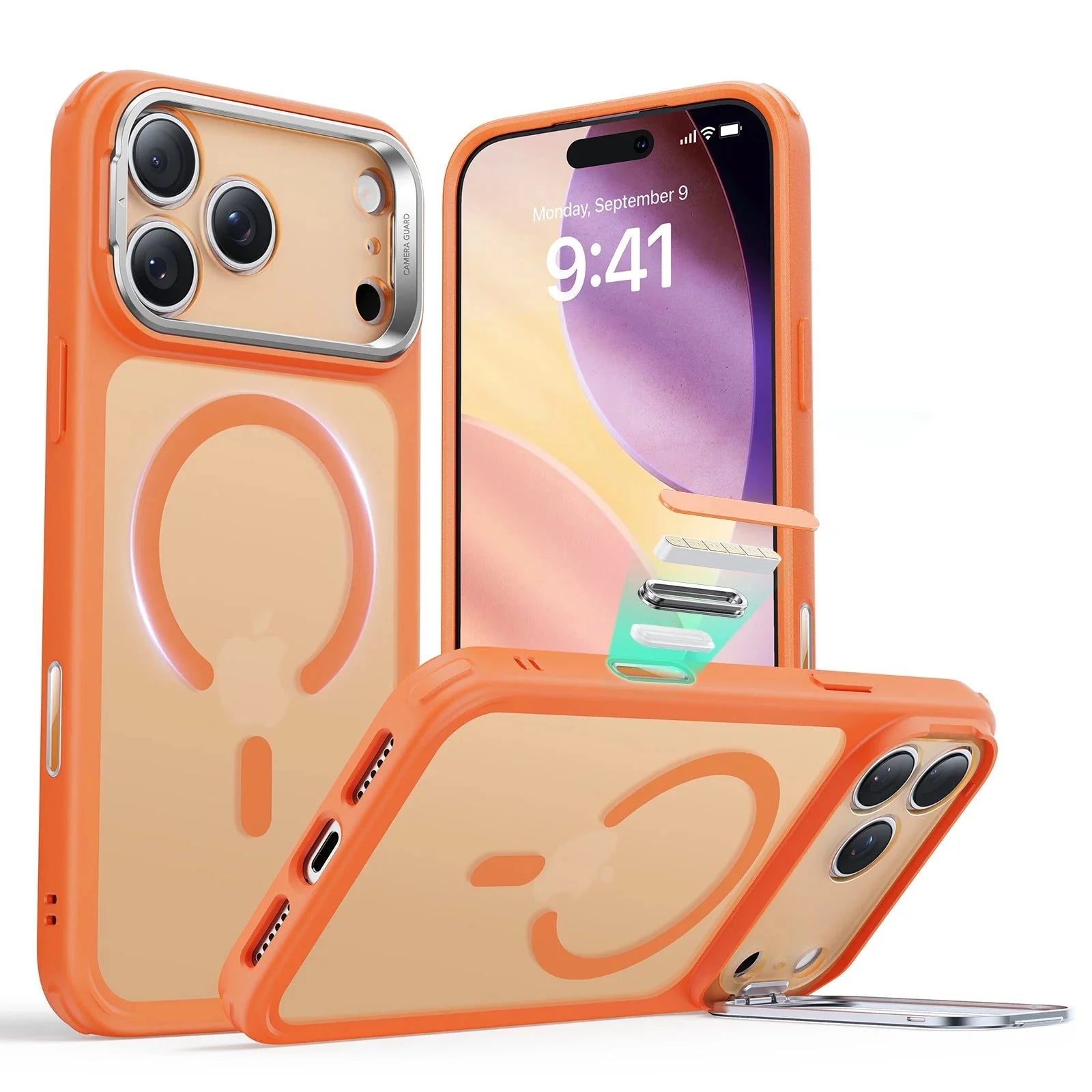 "ESR" iPhone 17 Pro Max Classic Hybrid Magnet-Hülle (Kamerasteuerung, Stash-Ständer) - Clear