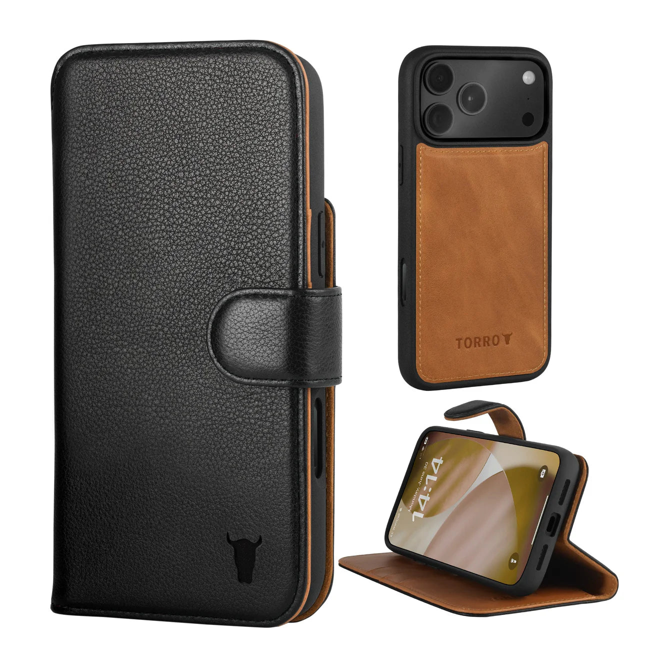 "TORRO" iPhone 17 Pro & Pro Max  Lederhülle (mit abnehmbarer Abdeckung & MagSafe-kompatibel)